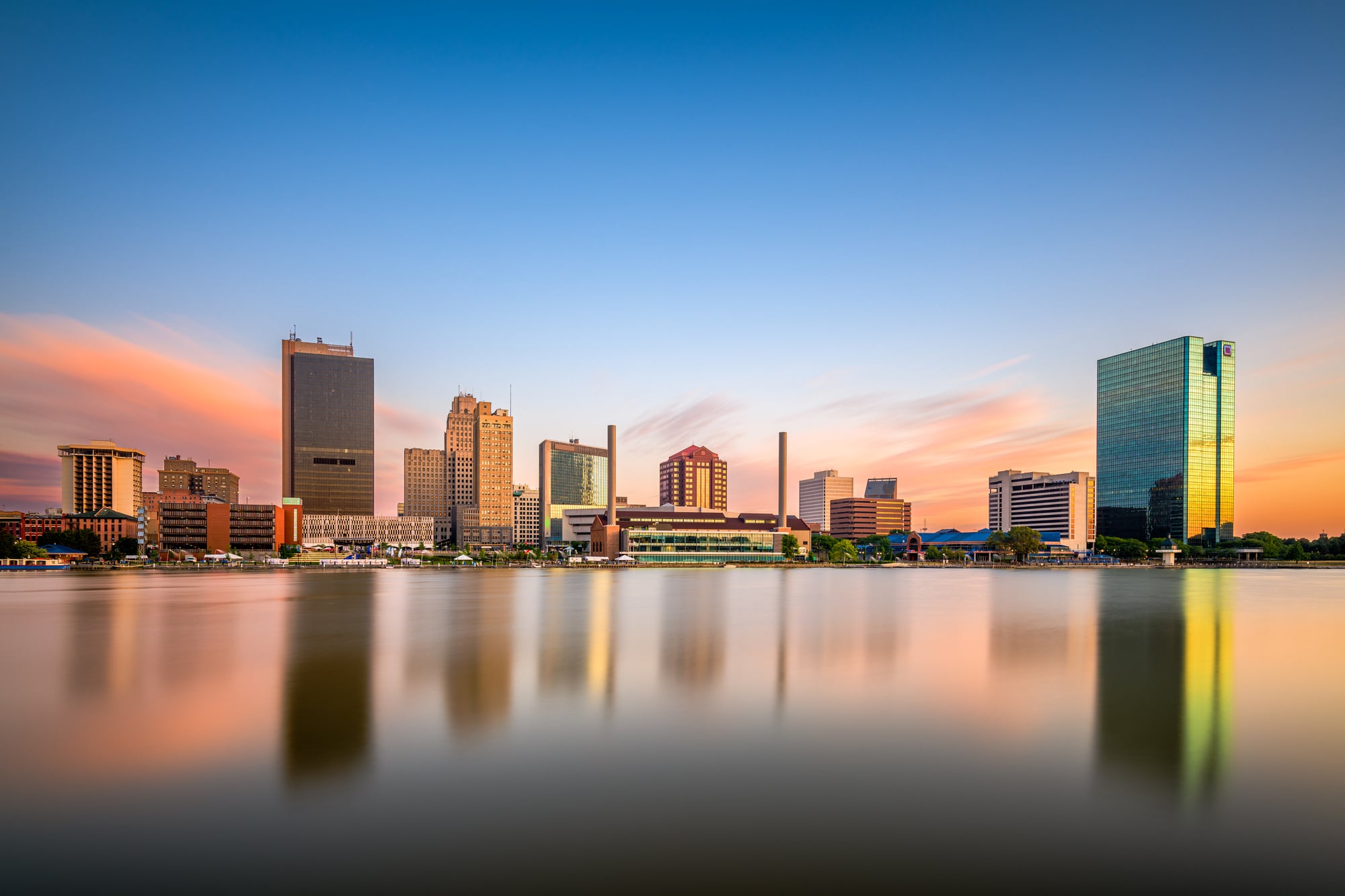 Downtown Toledo Skyline, at dusk