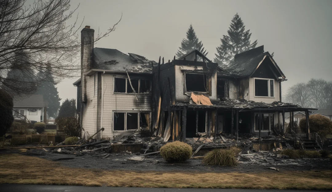 suburban home destroyed by fire