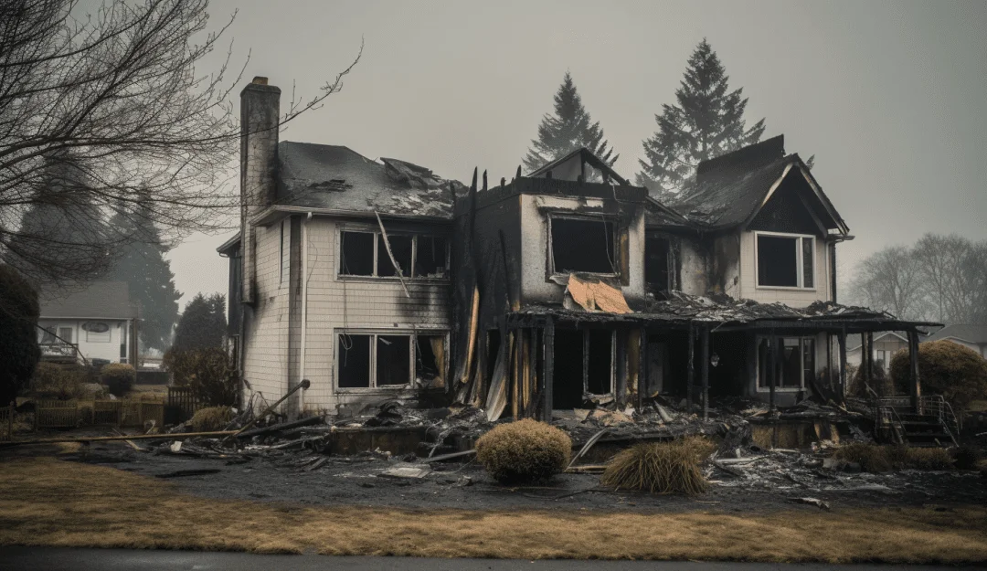 suburban home destroyed by fire